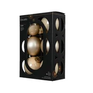 Bombki - Bombki szklane mix emalia/mat 8 cm perłowe 6 szt. - miniaturka - grafika 1