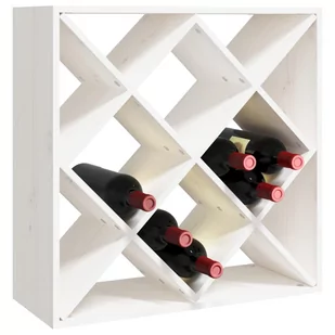 Lumarko Szafka na wino, biały, 62x25x62 cm, lite drewno sosnowe - Stojaki na wino - miniaturka - grafika 5