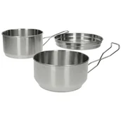 Kuchnia turystyczne i akcesoria - Mil-Tec Menażka stalowa typu Czech Army 3-częściowa (14664800) 14664800 - miniaturka - grafika 1