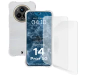 Etui i futerały do telefonów - Bizon Elastyczne etui + 2x folia na ekran Case Clear Pack do Realme 14 Pro Plus 5G - miniaturka - grafika 1