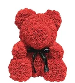 Sztuczne kwiaty - Pan i Pani Gadżet, miś z róż, 40 cm - miniaturka - grafika 1