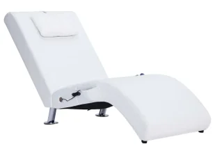Elegancka biała leżanka masująca z ekoskóry H0-B51 - Szezlongi - miniaturka - grafika 1