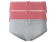 Bielizna ciążowa - esmara® Hipstery damskie z biobawełną, 3 pary (S(36/38), Szary/różowy) - miniaturka - grafika 1