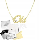 Łańcuszki - Złoty Naszyjnik z Imieniem OLA Łańcuszek Prezent SREBRO 925 DEDYKACJA - miniaturka - grafika 1