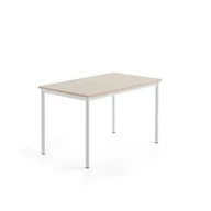 Meble do szkół i przedszkoli - Stół SONITUS PLUS, 1200x700x720 mm, laminat HPL jesion, redukcja hałasu, biały - miniaturka - grafika 1