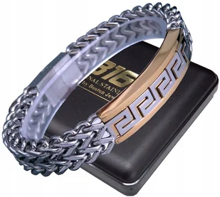 ELEGANCKA SREBRNA BRANSOLETA MĘSKA SPLOT KRÓLEWSKI - Bransolety męskie - miniaturka - grafika 1