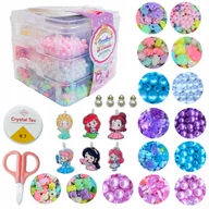 Prace ręczne dla dzieci - Kreatywny Zestaw Koralików Do Tworzenia Biżuterii Żyłki Walizka N114-2 - miniaturka - grafika 1