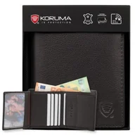 Portfele - Bardzo Mały Portfel Męski Skórzany Karty Bilon Ochrona Rfid Koruma - miniaturka - grafika 1