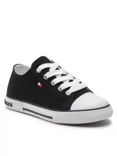 Buty dla chłopców - Tommy Hilfiger Trampki Low Cut Lace-Up Sneaker T3X4-32207-0890 M Czarny - grafika 1