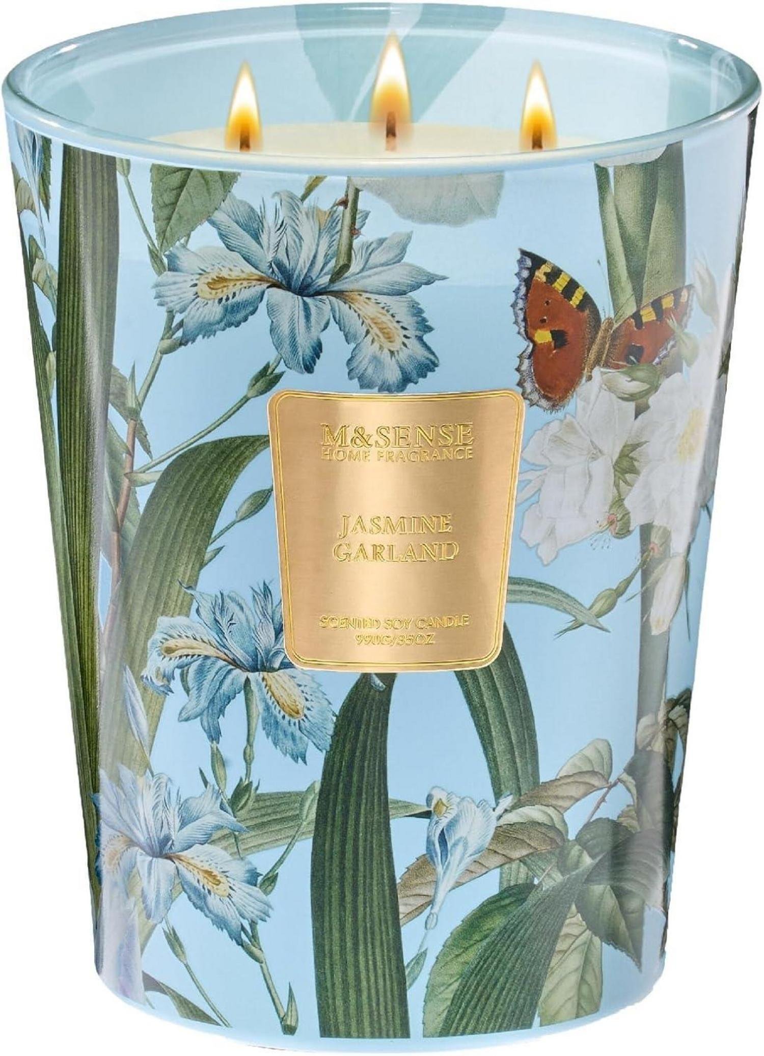 Świeca zapachowa Jasmine 3-knotowa szklana 990g 150 godzin palenia