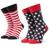 Skarpetki damskie - Zestaw 2 par wysokich skarpet unisex Tommy Hilfiger 100000816 Kolorowy - miniaturka - grafika 1