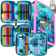 Piórniki - PIÓRNIK LILO & STITCH 3w1 z Pełnym Wyposażeniem 18 KREDEK + 18 FLAMASTRÓW DLA DZIEWCZYNKI I CHŁOPCA + EBOOK-1 - miniaturka - grafika 1