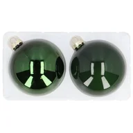 Bombki - Bombka szklana 10 cm zielony 2 sztuki - miniaturka - grafika 1