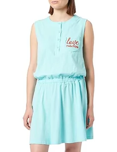 Love Moschino Sukienka damska o regularnym kroju bez rękawów, turkusowa, 40, turkusowy, 40 - Sukienki - miniaturka - grafika 1