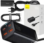 Ładowarki do telefonów - Ładowarka sieciowa Baseus GaN3 Pro 2xUSB-C + 2xUSB, 100W (czarna) - miniaturka - grafika 1