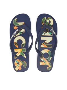 Jack&Jones Japonki Jfwlogo Palm Print Flip Flop Ln 12230642 Granatowy - Klapki i japonki męskie - miniaturka - grafika 1