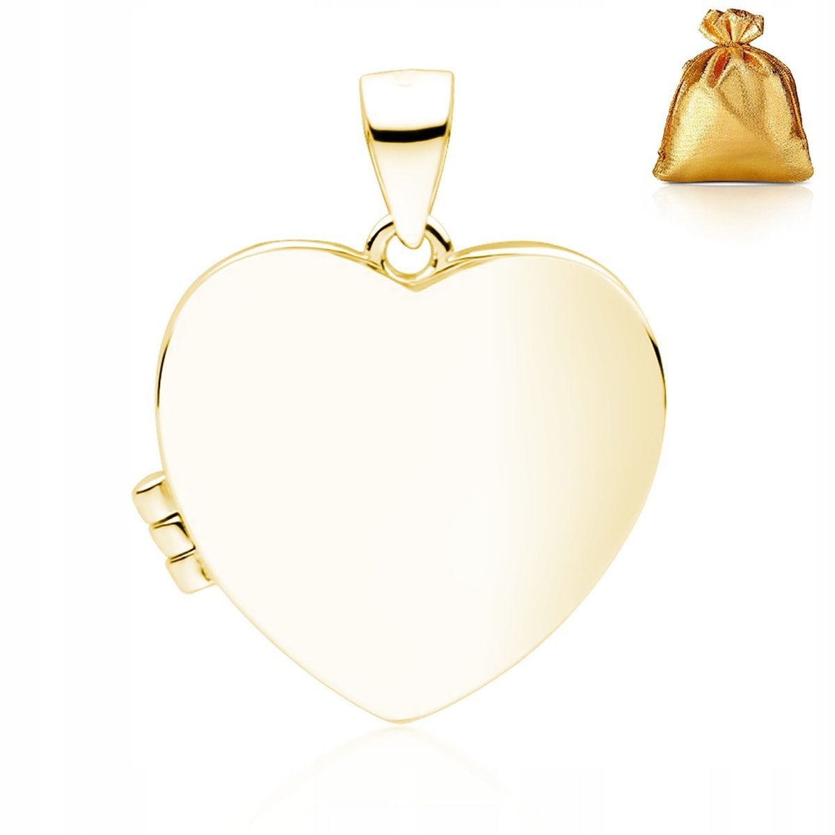Złota Zawieszka Serce Sekretnik Otwieralny Puzderko Na Zdjecie Srebro 925