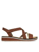 Sandały damskie - Rieker Sandały V3663-24 Brązowy - miniaturka - grafika 1