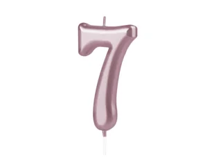 Świeczka cyferka różowe złoto - 7 - siedem - Urodziny dziecka - miniaturka - grafika 1