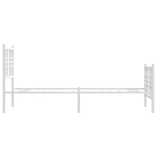 Metalowa rama łóżka z wezgłowiem i zanóżkiem, biała, 80x200 cm - Łóżka - miniaturka - grafika 6