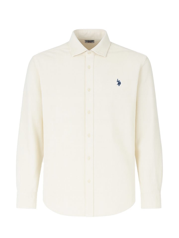 U.S. Polo Assn. Koszula sztruksowa - Regular fit - w kolorze kremowym