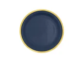 Dekoracje i nakrycia stołu na imprezę - Talerzyki granatowe ze złotym brzegiem - 18 cm - 6 szt. - miniaturka - grafika 1