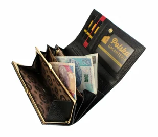 Portfel Damski Skórzany Peterson Złota Klamra Skóra Naturalna RFID PL 466 CZARNY 15,5 x 9,5 x 3 [cm] - Portfele - miniaturka - grafika 6