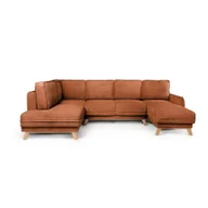 Narożniki - Pomarańczowy sztruksowy rozkładany narożnik (lewostronny/w kształcie litery U) Tori – Bonami Selection - miniaturka - grafika 1