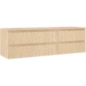 Szafki łazienkowe - Mexen Rivel szafka łazienkowa podumywalkowa 160 cm z blatem, 2 szuflady, ryflowana , dąb - 91A20-16047-2-BFFC81 - miniaturka - grafika 1