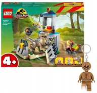 Klocki - Zestaw LEGO Jurassic World Ucieczka welociraptora 4+ 1378 el. + Brelok - miniaturka - grafika 1