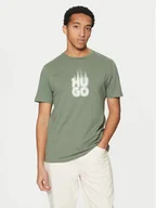 Koszulki męskie - HUGO T-Shirt Dalayer 50535363 Zielony Regular Fit - miniaturka - grafika 1