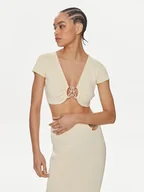 Bluzki damskie - Patrizia Pepe Bluzka 2K0261/K021-W362 Écru Regular Fit - miniaturka - grafika 1