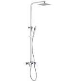 Zestawy prysznicowe - Kolumna prysznicowa z baterią srebrna Invena - miniaturka - grafika 1