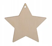 Bombki - ZAWIESZKA drewniana GWIAZDKA sklejka 10cm - miniaturka - grafika 1