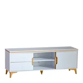 Szafki RTV - Szafka RTV GA8 Gappa Dolmar Biały Brylantowy / Jesion Górski - miniaturka - grafika 1