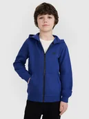 Bluzy dla chłopców - 4F Bluza dresowa rozpinana z kapturem chłopięca - niebieska 122 (6-7 lat) - miniaturka - grafika 1