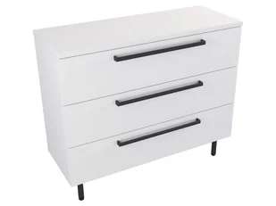 Szafka Stojąca Z Blatem ATH 100 cm - Biały Mat - Uchwyty Czarne Matowe - Szafki łazienkowe - miniaturka - grafika 1
