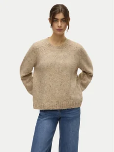 Vero Moda Sweter Ingrid 10331365 Beżowy Regular Fit - Swetry damskie - miniaturka - grafika 1