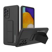 Etui i futerały do telefonów - Wozinsky Kickstand Case silikonowe etui z podstawką etui Samsung Galaxy A73 czarne - miniaturka - grafika 1