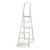 Drabiny - ALVE Jednostronne schodki aluminiowe EUROSTYL, 1x6 szczebli, wysokość 1,19 m 558031 - miniaturka - grafika 1