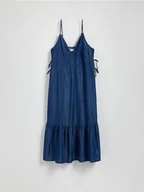 Sukienki - Reserved - Jeansowa sukienka z lyocellu - granatowy - miniaturka - grafika 1