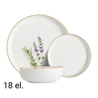 Serwisy obiadowe - Zestaw obiadowy z kamionki na 6 osób MG Home Artena White, 18 elementów, biały - miniaturka - grafika 1
