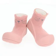 Skarpetki dla dzieci - Attipas® Lekkie Bambusowe Buciki Niemowlęce Bamboo Animals Cat Pink 10,8 Cm / 19 Antypoślizgowe - miniaturka - grafika 1