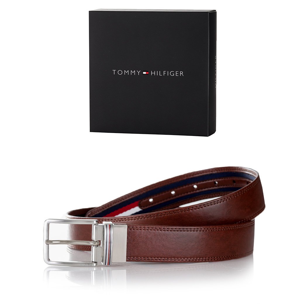 Pasek Tommy Hilfiger 2W1 Dwustronny 11DI02E1BROWN 38/95 + OPAKOWANIE