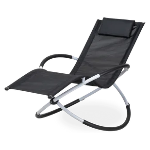 Leżak ogrodowy bujany Galaxy Silver/Black - Focus Garden - Leżaki ogrodowe - miniaturka - grafika 1