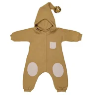 Kombinezony dla dzieci - Hi Little One kombinezon całoroczny z kapturem TOG 2,0 OverSize BOHO Mustard roz S Pom Pom - miniaturka - grafika 1