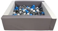 Suche baseny - Kwadratowy suchy basen z ekoskóry z 200 piłeczkami (biały, szary/biały, jasnoniebieski, szary) - miniaturka - grafika 1