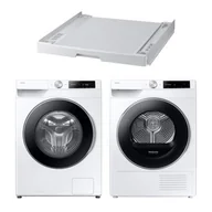 Zestawy AGD - Pralka SAMSUNG WW11DG6B25LEU4 AI Energy EcoBubble A SpaceMax 11kg 1400 obr + Suszarka SAMSUNG AI DV90DG6845LEU4 z pompą ciepła + Łącznik SAMSUNG SKK-UDW - miniaturka - grafika 1