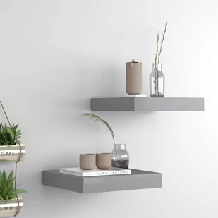 vidaXL vidaXL Półki ścienne, 2 szt., szare, 23 x 23,5 x 3,8 cm, MDF - Półki do salonu - miniaturka - grafika 1