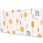 Podkładki na biurko - Mata ochronna na biurko Domy wśród drzew 90x45 cm - miniaturka - grafika 1